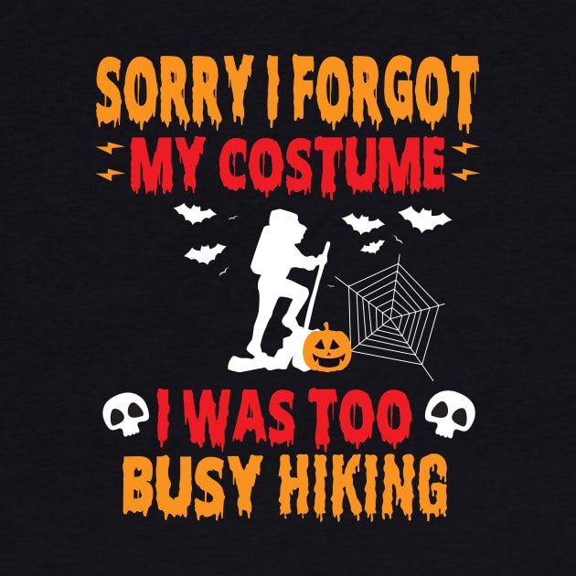 Halloween Hiker tshirt lazy costume for Campers & Backpackers by kmpfanworks